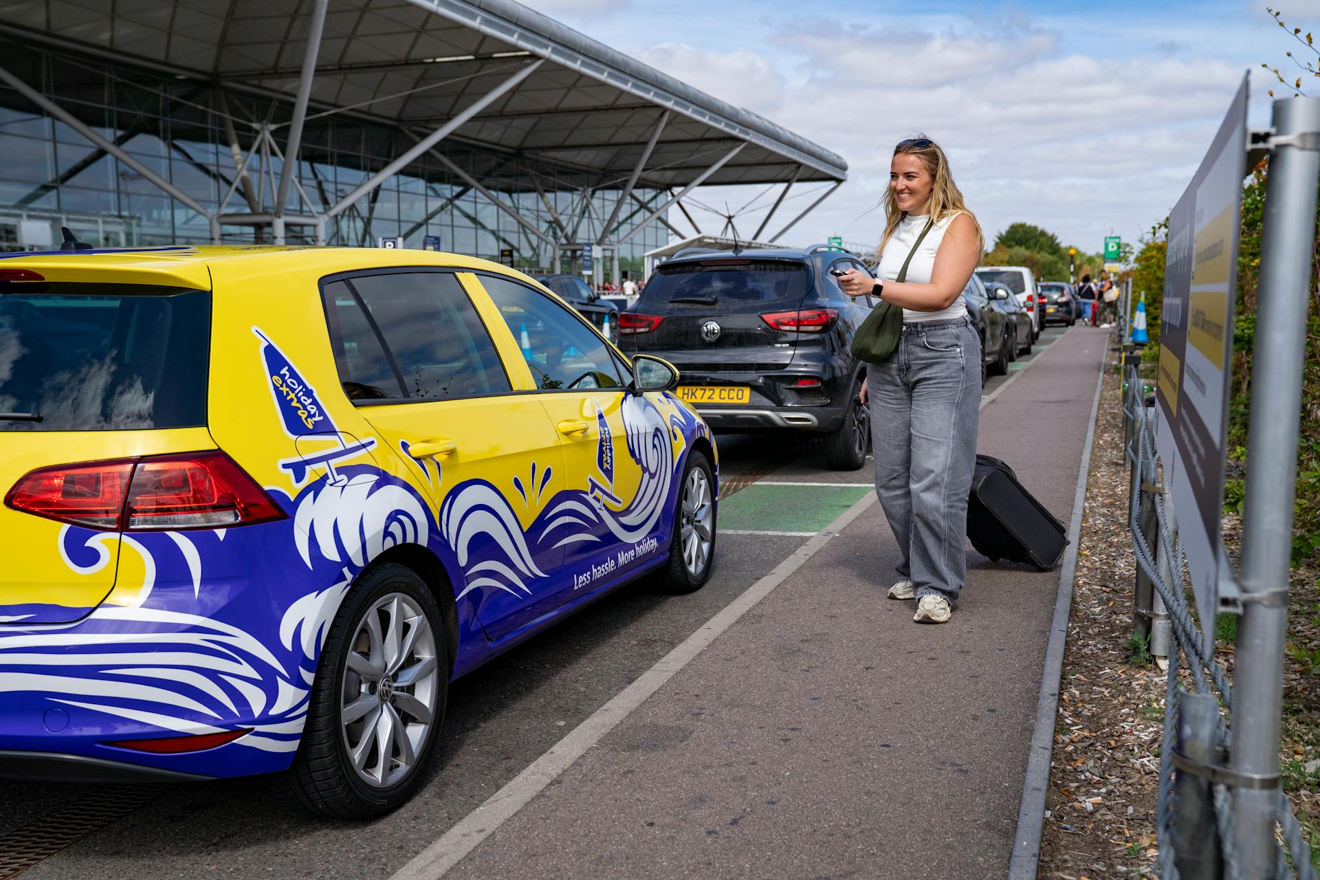 Premium taxi ready for airport transfer